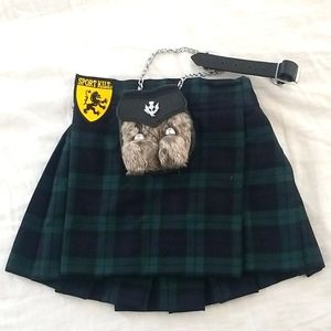Toddler Scottish kilt and rabbit fur sporran